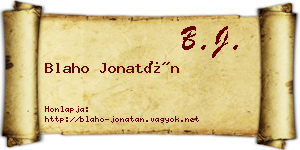 Blaho Jonatán névjegykártya